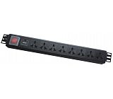 Universal type:19“1.5U 8 ways with switch,surge protector