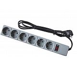 German surge protector,6 socket with switch