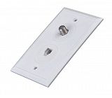 Modular jack 6P4C and AV.antenna jack wall plate 630285